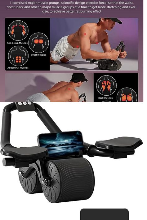 Elbow Support Automatic Rebound Abdominal Wheel,Ab Roller for Abdominal Exercise Machine,Abs Workout Equipment,Dolly Core Strengthening Trainer Fitness Belly Training for Men & Women Gym Roller, No Equipment Ab Workout, Abdominal Exercise, Ab Trainer, Core Strengthening, Exercise Wheel, Elbow Support, Exercise Machine, Ab Roller