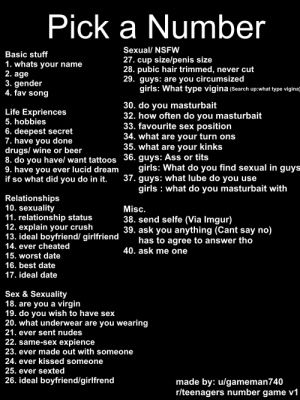 Give Me A Number Questions, Pick A Number Questions, Good Truth Or Dares, Text Conversation Starters, Pick A Number, Flirty Lines, Snapchat Questions, Text Games