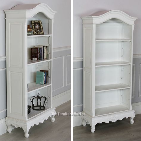 Painted Bookcases, Floating Nightstand Ideas, Bookshelves Aesthetic, Modern Floating Nightstand, Pastel Interior Design, French Bookcase, Modern Luxury Furniture, Painting Bookcase, Nightstand Ideas