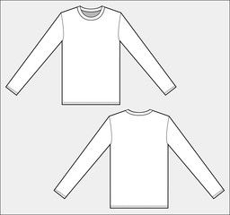 long sleeve T-shirt set fashion flat technical drawing template Tech Drawing, Vector Clothes, Clothing Templates, Corporate Id, Flat Pattern, Drawing Template, Shirt Drawing, T Shirt Design Template, Kids Tees