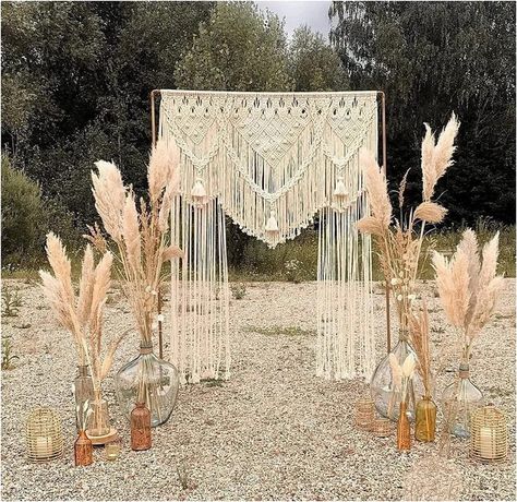 Bohemian Macrame Wall Hanging, Boho Prom Theme, Bohemian Backdrop Ideas, Bohemian Theme Party Decoration, Bohemian Themed Party, Backdrop Lamaran, Bohemian Home Decor Ideas, Bohemian Backdrop, Bohemian Party Decorations