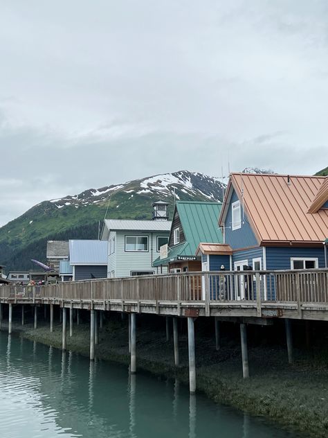 Alaska 
Fishing town 
Seward
Places to visit in Alaska Small Town Alaska, Alaska Life Aesthetic, Fishing Town Aesthetic, Alaskan House, Alaska Trips, Alaska Town, Alaska Beach, Alaska Aesthetic, Pnw Vibes