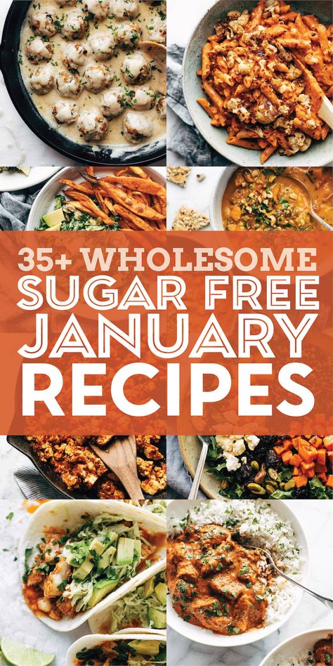 Wholesome Sugar Free January Recipes! Sugar-Free January isn't a detox or a cleanse or some sort of very limiting crashy diet. It's just a challenge we do now and again to refocus and build some general awareness around our refined sugar consumption.Here are super yummy recipes and tips that will help guide you down that path, should you choose it, while still keeping meals totally delicious and definitely something to look forward to. #sugarfree #refinedsugarfree #healthyrecipe Sugar Free Recipes Dinner, Sugar Free Diet Plan, Sugar Free Eating, January Recipes, Keto Soup Recipes, Pinch Of Yum, Sugar Free Diet, No Sugar Diet, Keto Soup