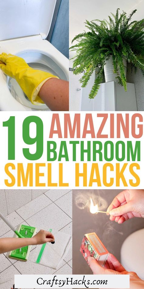 Do you need bathroom cleaning tips to make it smell good? We have collected the best cleaning hacks for odor removal. Enjoy your fresh bathroom smell with these easy tricks. Bathroom Smell Hacks, Smelly Bathroom, Bathroom Hacks, House Smell Good, Diy Cleaning Hacks, Bathroom Smells, Bathroom Cleaning Hacks, Household Cleaning Tips, Cleaning Recipes