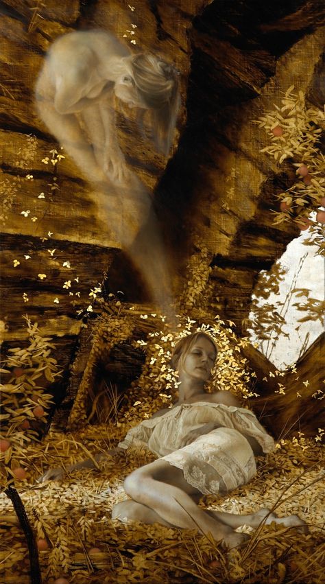 Dorian Cleavenger, Brad Kunkle, Astral Projection, Art Attack, Astral Travel, Golden Glow, Gold Leaves, Visionary Art, Mellow Yellow