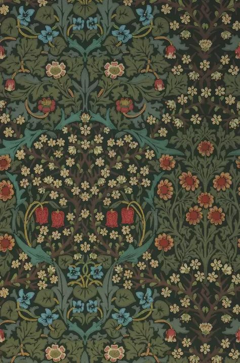 Wallpaper Sharon Roll shades of green Roll Width William Morris Wallpaper Blackthorn, Sharon Wallpaper, Green Flower Wallpaper, Emma Wallpaper, Cave Room, House Wallpaper, Morris Wallpapers, Classic Wallpaper, Painter And Decorator