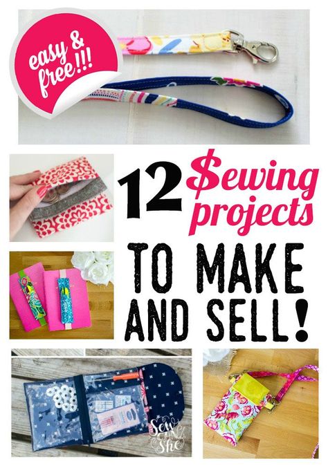 12 Easy Sewing Projects to Make & Sell! {free patterns} Projects To Make And Sell, Fat Quarter Projects, Free Sewing Patterns, Sew Ins, Beginner Sewing Projects Easy, Leftover Fabric, Creation Couture, Fabric Baskets, Sewing Projects For Beginners