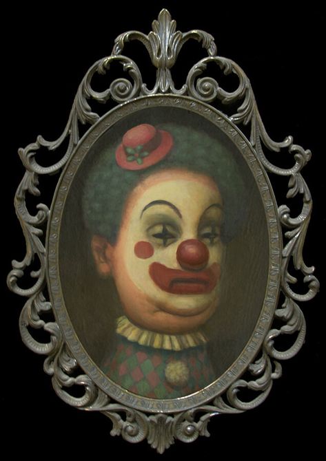 Fat Clown — Marion Peck Marion Peck, Odd Pictures, Mab Graves, Clown Core, Clown Paintings, Playful Art, Mark Ryden, Vintage Clown, Creepy Clown