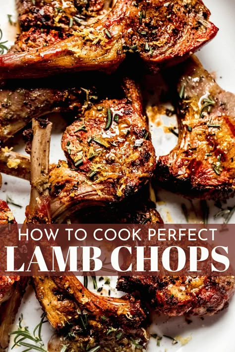 Best Grilled Lamb Chop Recipes, How To Cook Thick Lamb Chops, Rosemary Lamb Chop Recipes, Lamb Chops On Grill, Perfect Lamb Chops, Lemon Garlic Lamb Chops, Recipe Lamb Chops, Lamb Chops Rosemary, Greek Style Lamb Chops