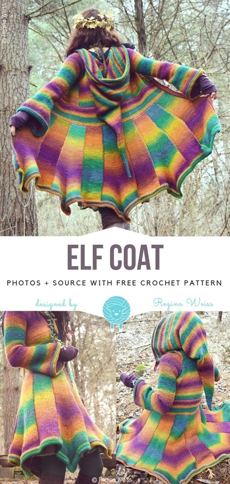 Wool Patterns, Confection Au Crochet, Stil Boho, Crochet Coat, Haken Baby, Handmade Knit, Fun Crochet Projects, Crochet Jacket, Diy Crochet Projects