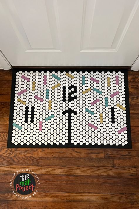 Large mat New Years Tile Mat, Letterfolk Tile Mat Ideas Half Moon, Letterfolk Mat, Letterfolk Tile Mat Ideas Winter, Christmas Tile Mat, Tile Mat Designs, Tile Mat Ideas, Letterfolk Tile Mat Ideas, Letter Folk