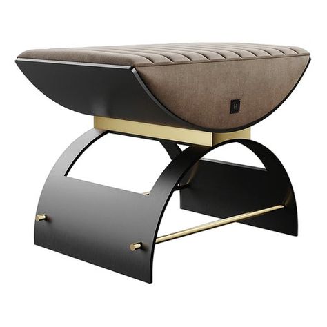 Eros stool is a modern design with a vintage legacy. The curved seating provides your interior design project with comfort and style. A contemporary stool upholstered in velvet is perfect for master bedrooms or placed next to the sofa.  MATERIALS:  Upholstered in Velvet; Structure in Black Anodized Iron; Details in Gold Polished Stainless Steel. Curved Seating, Contemporary Stools, Stool Cushion, Master Room, Modern Stools, Master Bedrooms, Elegant Furniture, Backdrop Design, Stool Chair