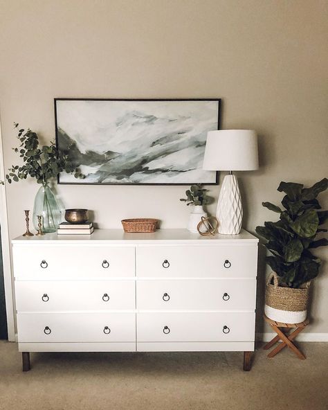 IKEA's Malm series has been around for ages, probably because it's so basic, it can work in any room without making a huge statement. See how people transform the pieces into truly unique creations. #hunkerhome #ikea #ikeahack #dresserideas #ikeadresser White Malm Dresser, Malm Dresser, Easy Ikea Hack, Ikea Malm, Farmhouse Bedroom Decor, Shelves In Bedroom, Small Room Bedroom, Beautiful Bedrooms, Ikea Hack