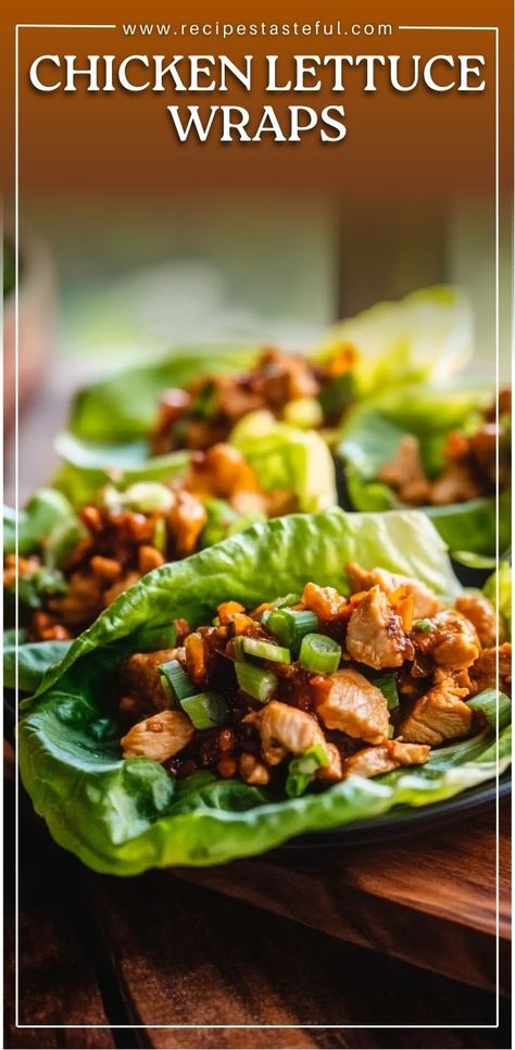 These Chicken Lettuce Wraps are a homemade version of the beloved PF Chang’s dish, featuring savory chicken, mushrooms, and water chestnuts, all wrapped in fresh lettuce leaves. Serve with a flavorful dipping sauce for a quick, healthy, and delicious low-carb meal. #ChickenLettuceWraps #PFChangsCopycat #HealthyAppetizer #LowCarbRecipes #AsianRecipes #ChickenDinners #HoisinSauce #AsianCuisine #ComfortFood Of Chang Lettuce Wraps, Lettuce Wraps Pf Changs Recipe, Pf Changs Copycat, Lettuce Wrap Sauce, Pf Changs Lettuce Wraps, Pf Changs Chicken Lettuce Wraps, Pf Chang, Chicken Mushrooms, Pf Changs