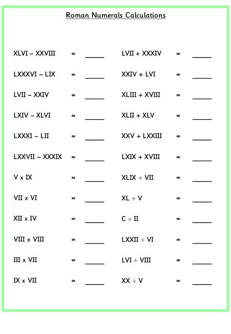 Roman-Numerals-Calculations-Expert | Multiplication Table Rimski Brojevi, Roman Counting, Roman Numerals Worksheet, I Cant Sleep Quotes, Multiplication Table Chart, Easy Math Activities, Math Tables, Math Olympiad, Chemistry Basics