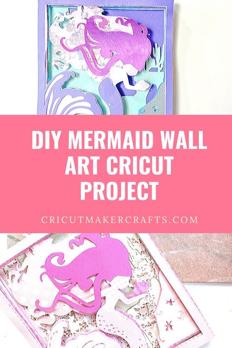 Mermaid Wall Art Diy, Mermaid Diy Crafts, Cricut Mermaid, Mermaid Craft, Craft Cricut, Mermaid Cake Topper, Mermaid Crafts, Mermaid Wall Art, Mermaid Diy