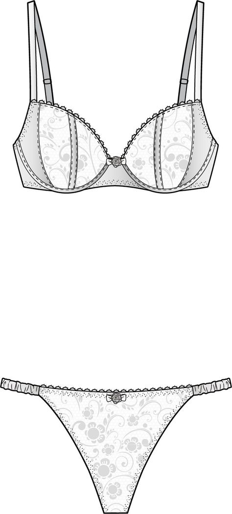 Bra Technical Drawing, Bra Design, Flat Drawings, Technical Drawings, Cad File, Back View, Technical Drawing, Lingerie Collection, Fashion Drawing