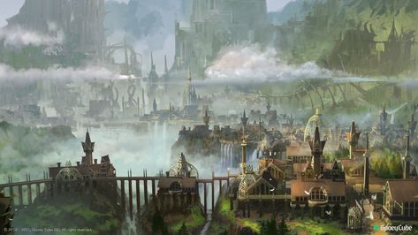 ArtStation - Elven City, Ferdinand Ladera Elven City, Ancient Village, Environment Art, Scene Art, Fantasy City, Fantasy Setting, Fantasy Places, High Fantasy, Environmental Art