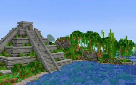 Minecraft Aztec, Jungle Minecraft, Temple Minecraft, Jungle Kingdom, Aztec Architecture, Minecraft Castle Designs, Aztec Temple, Jungle Temple, Minecraft Castle