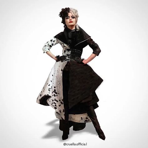 Fur Coat Fashion, Cruella Deville, Disney Cosplay, Up Costumes, Movies Outfit, Movie Fashion, Couple Halloween, Emma Stone, Glam Dresses