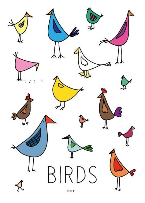 13 Easy Bird Drawings to Draw Cartoon Bird Drawing, Doodle Birds, Bird Doodle, Easy Bird, Animal Doodles, Soyut Sanat Tabloları, Journal Doodles, Bird Drawings, Printable Poster