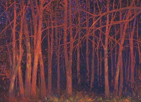 First Light, Last of Autumn - thomas paquette Thomas Paquette, Landscape Contemporary, Landscape Oil Paintings, Master Of Fine Arts, Large Oil Painting, Forest Painting, Fantasy Paintings, Abstract Art Landscape, Tree Drawing