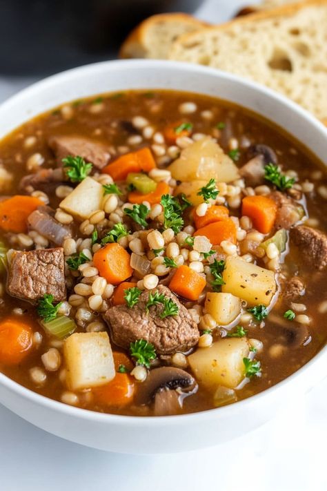 Homemade Beef Barley Soup, Beef Barley, Beef Barley Soup, Best Soup Recipes, Barley Soup, Fall Soups, Winter Soups, Dinner Recipes Crockpot, Easy Soups