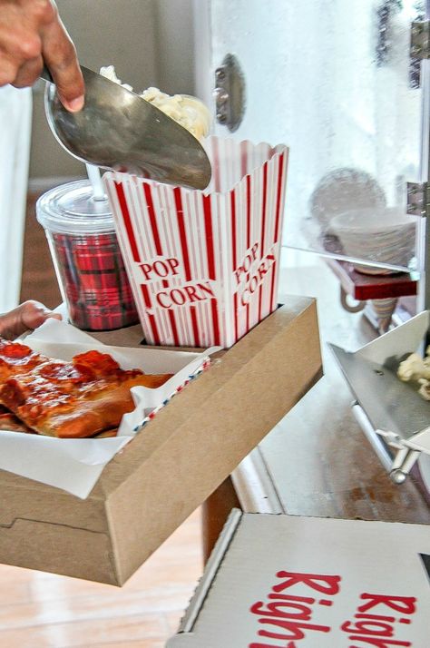 DIY food trays just like they have in the movie theater are perfect for family movie night at home. Learn how to make them right here. Outdoor Movie Night Ideas, Movie Night Party Favors, Family Movie Night Snacks, Food Tray Diy, Diy Movie Night, Movie Night Ideas, Movie Night At Home, Outdoor Movie Night, Movie Night Food