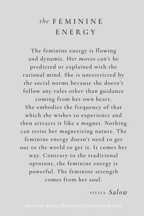 Energy Spiritual Quotes, Divine Feminine Energy Aesthetic, Feminine Energy Quotes, Divine Masculine And Feminine, Divine Feminine And Masculine, Masculine And Feminine Energy, Feminine Embodiment, Feminine Quotes, Feminine And Masculine