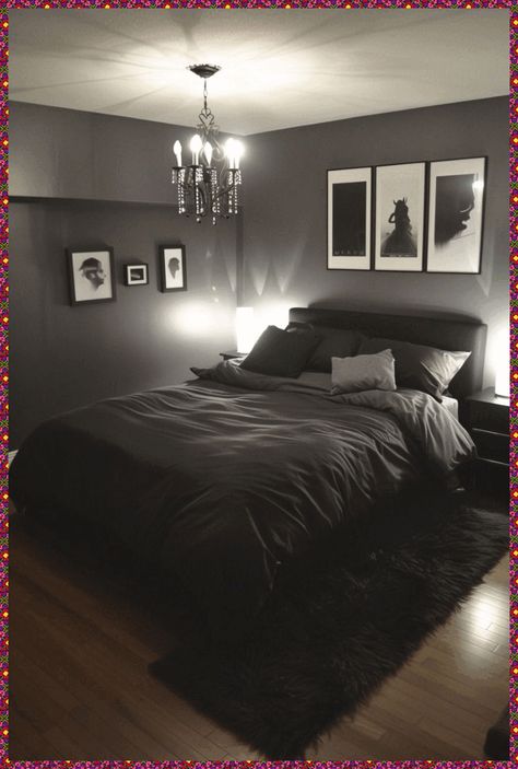 [PaidLink] Black And Grey Bedroom Ideas Men Small #minimalistbedroomideasforsmallroomsmenmodern Grey Room Black Furniture Bedroom, Dark Colour Bedroom Ideas, Black And Grey Bedroom Ideas Men, Black Room Ideas For Men, Black Bedroom Ideas For Men, Black White And Grey Bedroom Ideas, Grey Bedroom Aesthetic, Black Grey Bedroom, Grey Luxury Bedroom