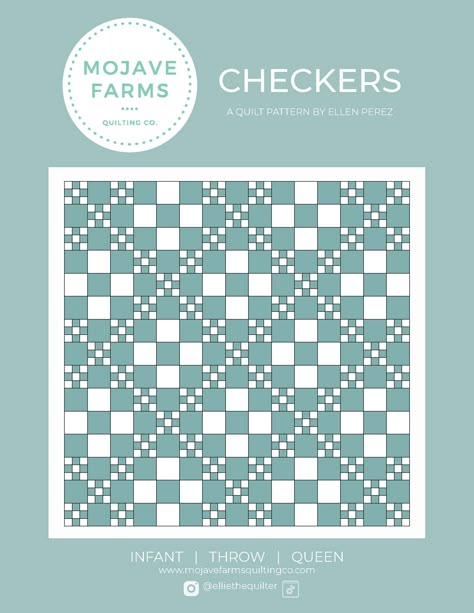 Mojave Farms is the best place to find quilt kits and quilt patterns for beginners! The beginner friendly Checkers quilt pattern by Ellie the Quilter comes with instructions for Infant (36" x 36"), Throw (72" x 72"), and Queen (90" x 108"). Skill Level: Beginner - It includes instructions and diagrams, as well as alternative color-way ideas and a coloring page to help you plan your quilt! Jelly Roll Quilt Ideas, Wedding Quilt Patterns, Masculine Quilt Patterns, Buffalo Check Quilt, Quilt Patterns For Beginners, Farm Quilt Patterns, Wedding Quilts, Double Irish Chain Quilt, Monochromatic Quilt