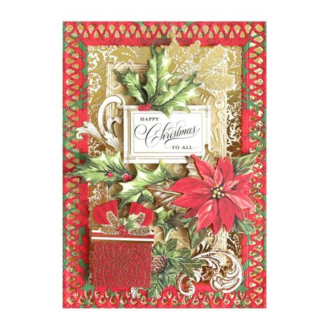 Christmas Wishes Card, Anna Griffin Christmas, Anna Griffin Christmas Cards, Christmas Card Handmade, Christmas Sentiments, Anna Griffin Cards, Christmas Rose, Card Making Kits, Card Toppers