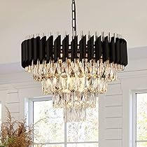 Black Crystal Chandelier, Modern Flush Mount Ceiling Light, Modern Lighting Chandeliers, Living Room Light Fixtures, Crystal Chandelier Lighting, Modern Crystal Chandelier, Crystal Pendant Lighting, Round Chandelier, Crystal Chandeliers