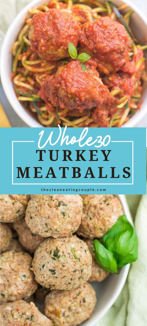 Whole30 Turkey Meatballs, Spiral Recipes, Paleo Turkey Meatballs, Healthy Turkey Meatballs, Couple Recipes, Paleo Turkey Recipes, Turkey Meatballs Recipe, Paleo Turkey, Turkey Meatballs Healthy