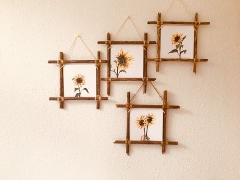 Wood Flower Stand, Cadre Photo Diy, Wood Collage, 4 Picture Frame, Bamboo Diy, Driftwood Frame, Frame Collage, 4x6 Frames, 5x7 Frame