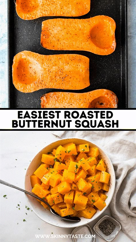 Butter Squash Recipe, Sauteed Butternut Squash, Roast Butternut Squash, Squash Roasted, Butternut Squash Recipes Roasted, Winter Squash Recipes, Butternut Squash Cubes, Easy Vegetable Side Dishes, Baked Butternut Squash