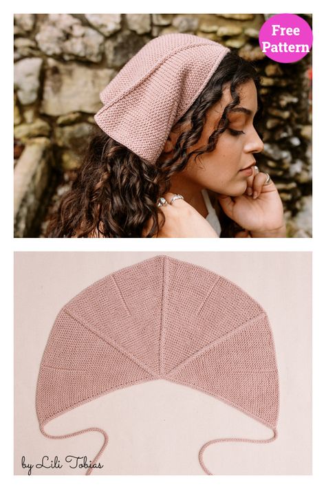 Wheel Window Bandana Free Knitting Pattern Kerchief Pattern, Knitted Wrist Warmer, Knit Jewelry, Knit Leg Warmers, How To Purl Knit, How To Start Knitting, Knit Stitch Patterns, Knit Mittens, Free Knitting Pattern