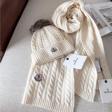 Moncler  set hat and scarf 泥 Hat And Scarf, Great Gifts, Brand New, Hats, Closet