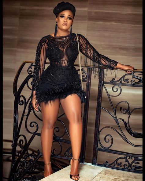 Zen Magazine Africa on Twitter: "All black outfit on Cee-C for the #AMVCA7 after party 🎉   👩🏽‍🦱 @Official_CeeC   #ZenMagazine #AMVCA2020… " Party Wedding Dress Short, After Party Wedding Dress Short, Wedding After Party Outfit, After Party Wedding, Latest Lace Styles, Owambe Styles, Wedding Outfit Ideas, Short Gown Dress, Dress For Parties