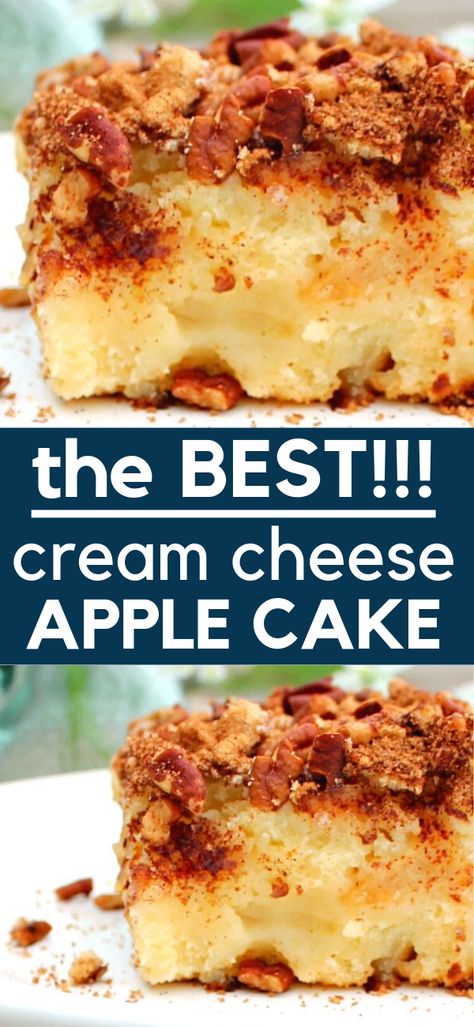 Apple Cream Cheese, Apple Cake Recipe, Apple Dessert Recipes, Apples And Cheese, Gateaux Cake, Apple Cake Recipes, Köstliche Desserts, Cake With Cream Cheese, Apple Cake