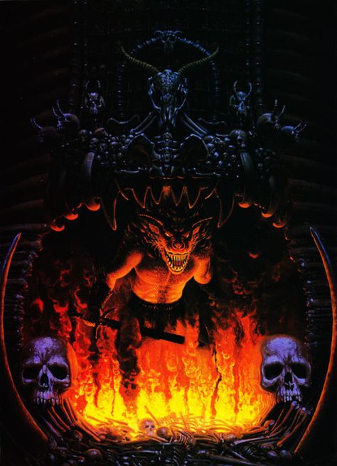 “Orcus’s Doorman”, Keith Parkinson, 1987. (From The Art of the Advanced Dungeons & Dragons Fantasy Game, 1989; appeared as cover of AD&D module H4: The Throne of Bloodstone in 1988.) Dungeon Art, Retro Fantasy Art, Dungeon And Dragons, Advanced Dungeons And Dragons, Dungeons And Dragons Art, Horror Artwork, Dark Artwork, Pulp Art, Beautiful Dark Art