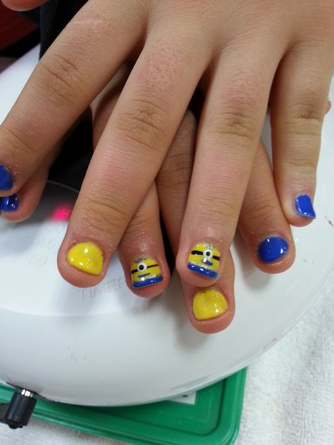 Kids gel nail with design. #kidsnail, #kids, #nail, #cute, #cutenail, #nailart Kiddie Nail Design, Nail Idea For Kids, Kids Thanksgiving Nails, Girls Manicure Ideas Little, Kid Nails Designs, Toddler Nail Ideas, Kids Fall Nails, Toddler Nails Designs Kids, Kids Gel Nails Ideas