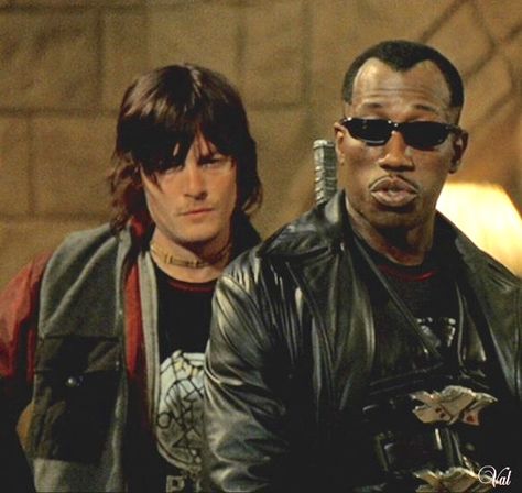 Norman Reedus in Blade 2 with Wesley Snipes Norman Reedus 90s, Norman Reedus Shirtless, Murphy Macmanus, Darryl Dixon, Blade Movie, Daryl Twd, Blade Marvel, Wesley Snipes, Hot Dads