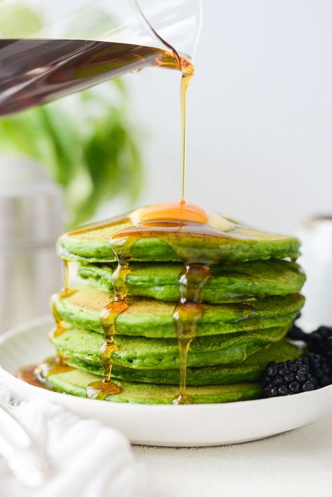 Irish Vegetable Soup, Green Pancakes, Hash Brown Patties, Veggie Breakfast, Scratch Recipes, Bacon Sausage, Sausage Patty, Green Food Coloring, Buttermilk Pancakes