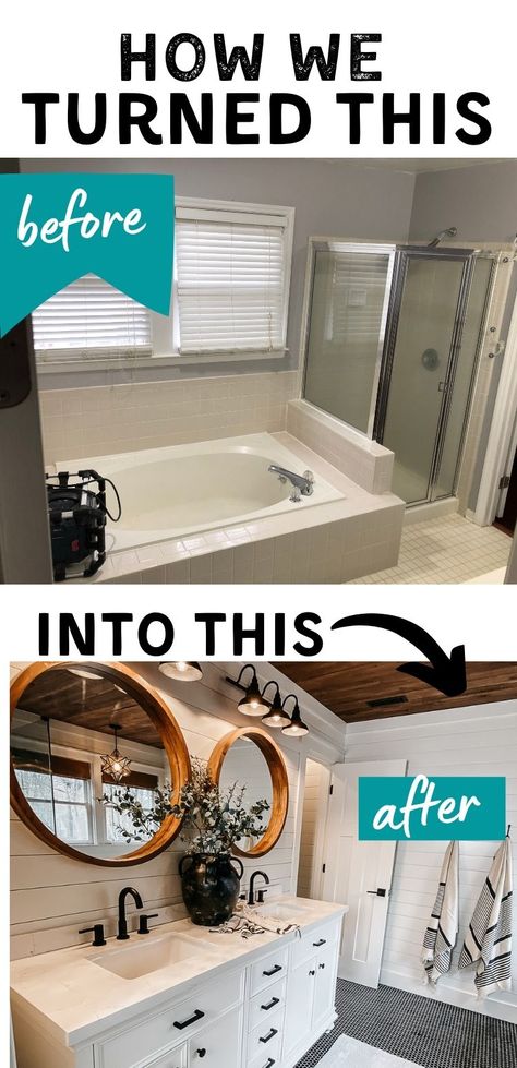 Master Bath With Urinal, Big Bathroom Remodel Ideas, Small Master Bath Update, Easy Bathroom Renovation Ideas, Master Bath Makeover Before And After, Remodel Master Bath On A Budget, Adding Bathroom To House, No Tub Master Bath Remodel, Updating Master Bath