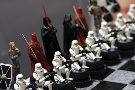 Star Wars Chess Set (Empire) by Alan Joyce, via Flickr Marvel Chess Set, Star Wars Chess, Harry Potter Chess Set, Star Wars Chess Set, Harry Potter Chess, Dragon Chess, Stone Chess Set, Modern Chess Set, Themed Chess Sets