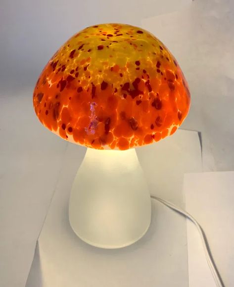 Bell Lamp Shade, Bell Lamp, Mushroom Lamps, Funky Home Decor, Small Lamp, Mushroom Lamp, The Mushroom, Lamp Socket, Recycled Bottles