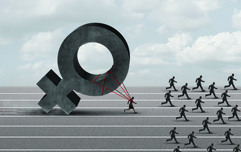 Sexism descrimination concept as a struggling woman with the burden of pulling a heavy female 3D illustration symbol falling behind a group of running businessmen or men as an unfair gender bias icon. Gender Disparity, Gender Equity, Gender Pay Gap, Gender Inequality, Deep Art, Hiring Process, Gender Equality, Silicon Valley, Higher Education