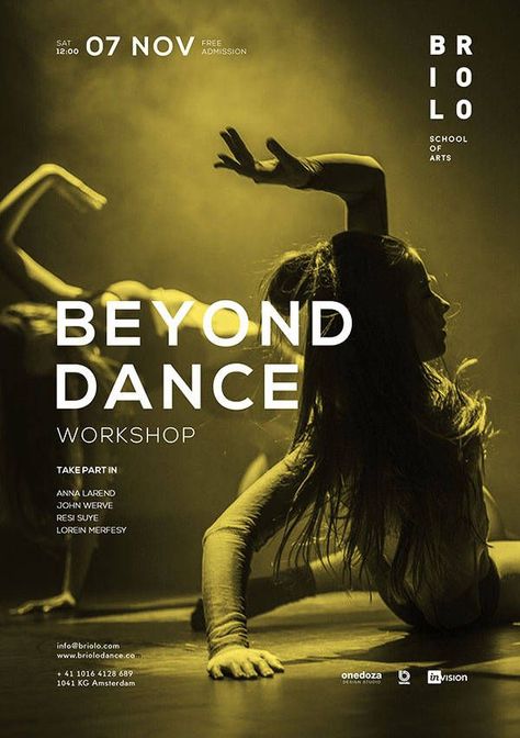 Dance Event Poster, Dance Poster Design, Poster Dance, Dance Audition, Graphic Branding, Modern School, Dance Workshop, Dance Magazine, School Of Arts