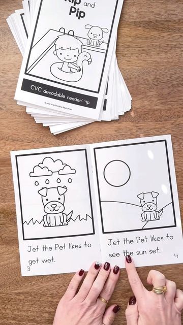 Meredith Morgan • Miss M’s Reading Resources on Instagram: "✨ H A L F O F F ✨⁣ ⁣ Low-prep CVC word family decodable readers for kindergarten + first grade students. ⁣ ⁣ Perfect for small-group, 1:1, + even whole-group instruction.⁣ ⁣ And even more fun to take home!⁣ ⁣ Get the bundle of 70 readers H A L F off this weekend via the link in my profile. ⁣ ⁣ Happy reading! ✨⁣ ⁣ https://www.teacherspayteachers.com/Product/Decodable-Readers-with-CVC-Words-Bundle-8764951" Decodable Readers Kindergarten, F Off, Cvc Words Kindergarten, Kids Going To School, Decodable Readers, Cvc Word Families, Cvc Word, Word Family, Emergent Readers